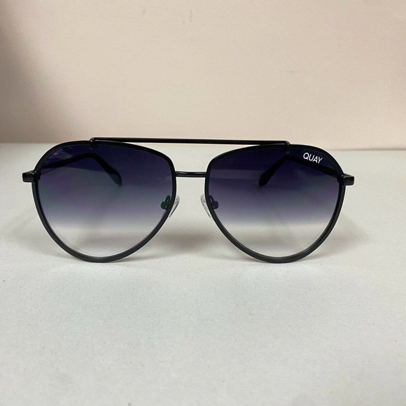 Quay Australia Dirty Habit Sunglasses Oversized Aviators Matte Black Fade - Picture 5 of 8